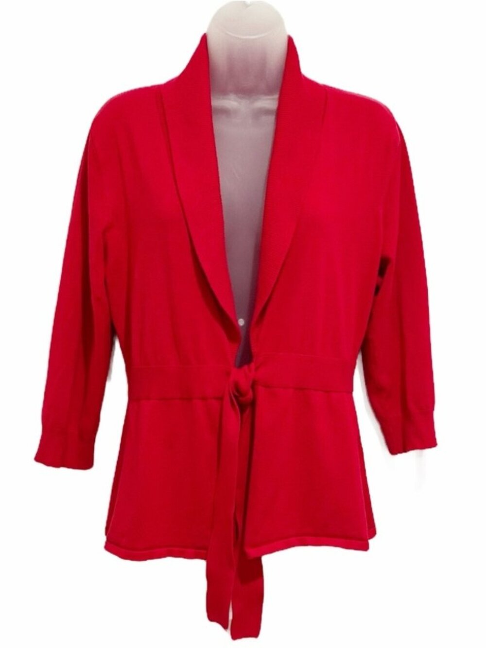 red front tie cardigan